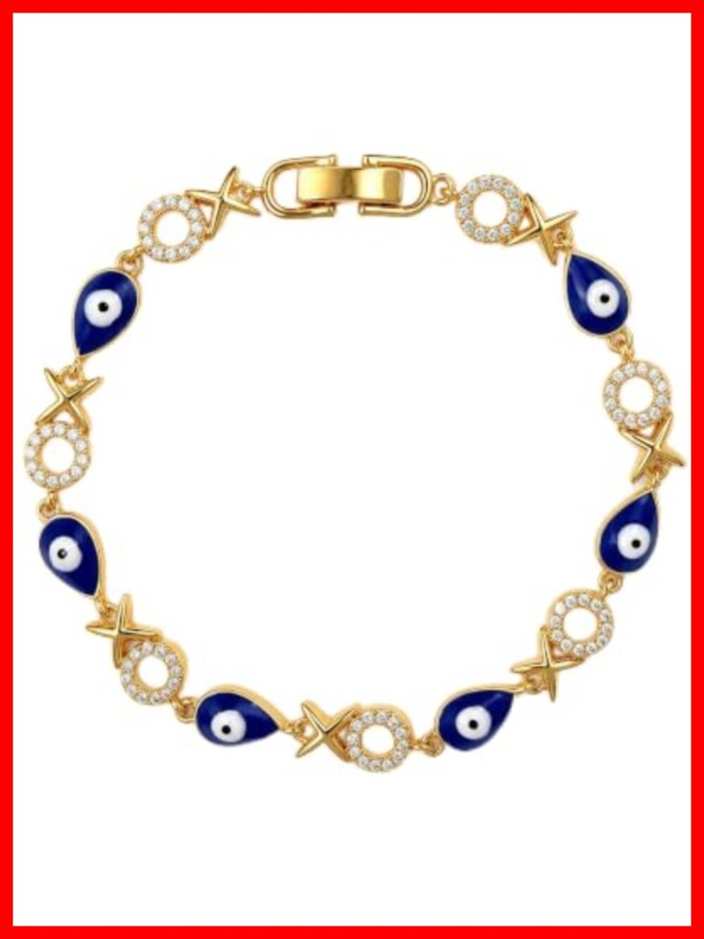 18K Gold Plated Evil Eye Bracelet Lucky Protection Jewelry for Women